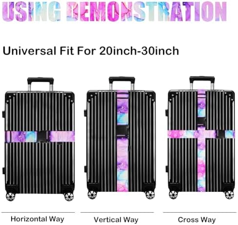Luggage Straps for Suitcases TSA Approved-2 Pack Bright Personalized Luggage - Image 4