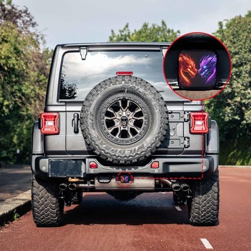 2 Inch Blue Red Dragon Trailer Hitch Cover Rubber Receiver Tube Plug Cap - Image 6