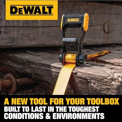 DEWALT 1.25"×12'×1, 800 lbs Light-Duty Ratchet Strap - Image 4