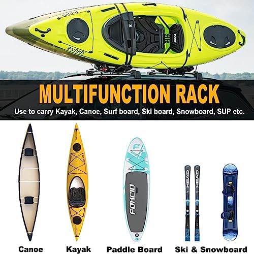 Aluminum J-Bar Rack Universal Kayak Roof Rack Canoe Boat Surf Ski Carrier Roof - Image 3