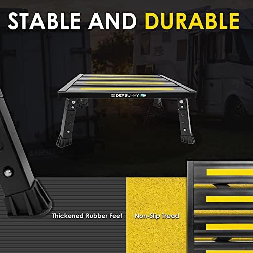 Adjustable RV Step Stool, Wide Platform, Foldable Legs - Image 3