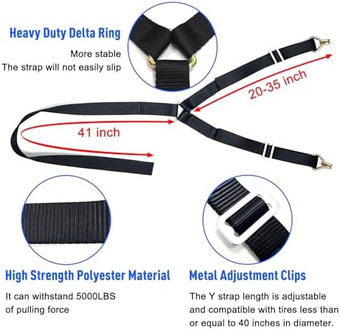 1.5" Wide Black Heavy Duty Y Strap - Image 2