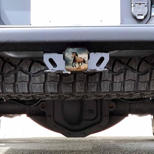 Hitch Receiver Cover Horse, Wild Stallion Horse in Sand Dust 2" Compatible - Image 6