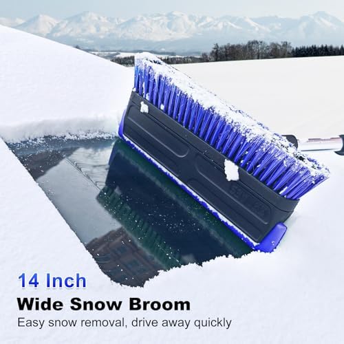 SEAAES 56 Inch Long Snow Brush Scraper and Snow Broom - Image 4