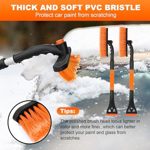 2Pack Ice Scrapers for Car Windshield, 2-in-1 Snow Scraper and Snow Brush for - Image 6