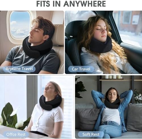 Neck Travel Pillows for Airplanes Memory Foam Neck Comfort Pillow Compact - Image 6