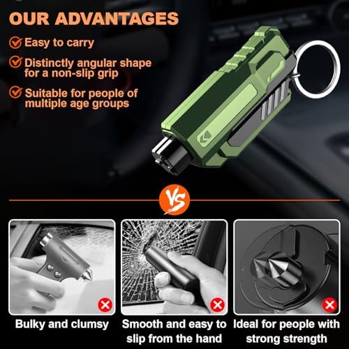 8PCS Car Window Breaker Seatbelt Cutter, Emergency Keychain Car Escape Tool - Image 3