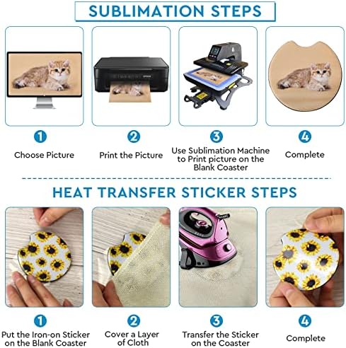 100PCS Sublimation Blank Car Coasters, 2.75in/5mm Circular Opening Blank - Image 3