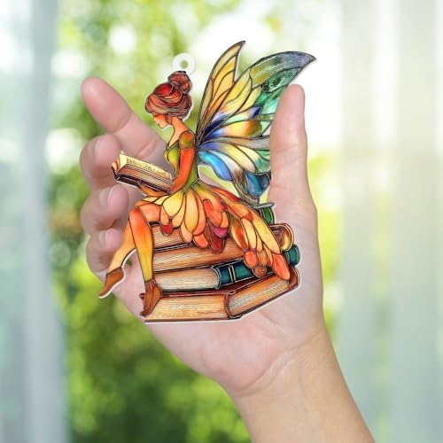 Fairy Stained Glass Style Acrylic Suncatcher, Fairy Ornament Window Hanging - Image 6