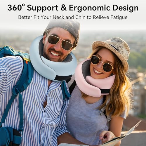 WANDER+® Travel Pillow, 100% Pure Memory Foam Travel Neck Pillow Airplane Neck - Image 5