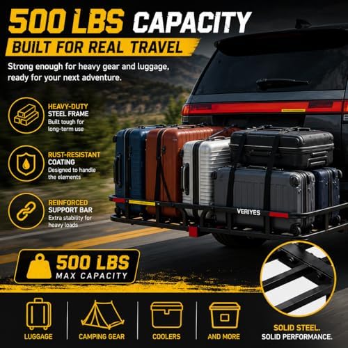 Hitch Cargo Carrier, 500 Lbs Capacity - Image 2