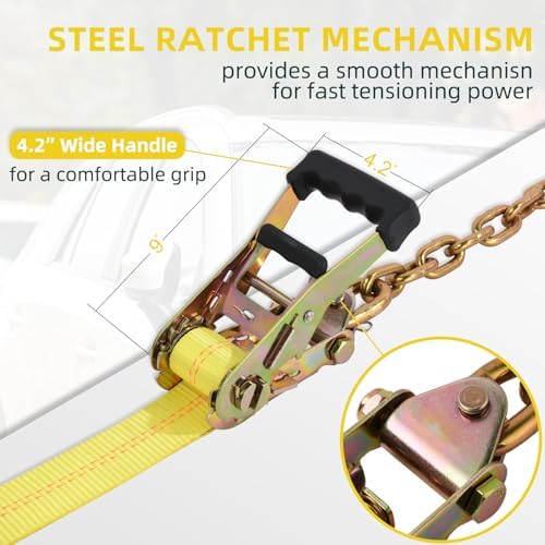 Trekassy Car Tie Down Straps for Trailers Include Ratchets - Image 4