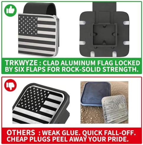 Hitch Cover, Aluminum American Flag, CAR WASH Safe, UV Resistant - Image 4