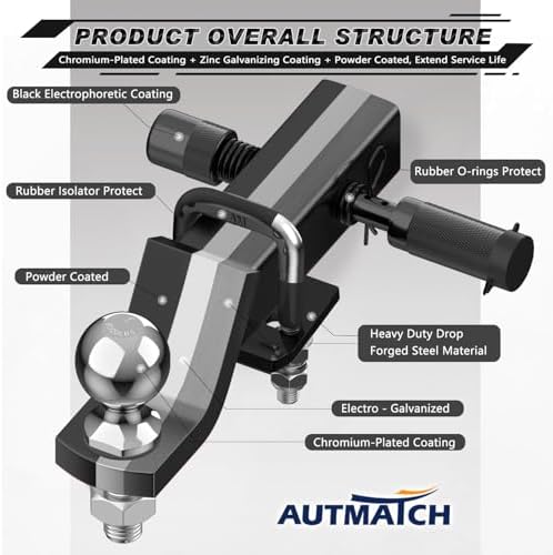 AUTMATCH Trailer Hitch Ball Mount - Image 5