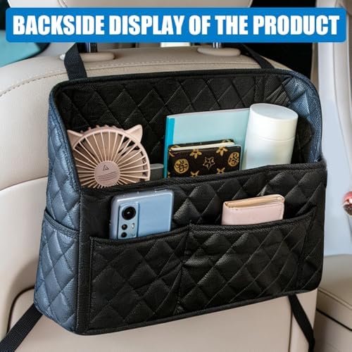 Car Purse Holder Between Seats, Car Storage Organizer, Leather Large Capacity - Image 4