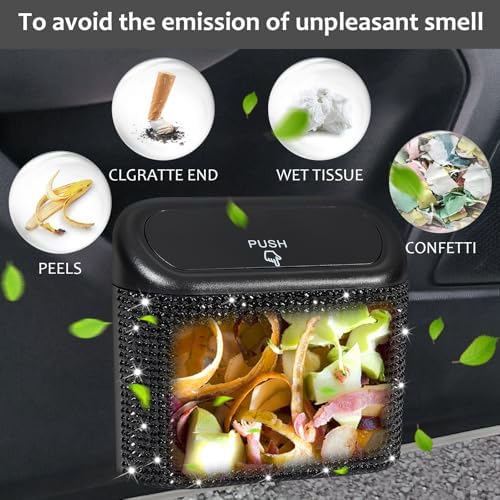 Accmor 2 Pack Bling Car Trash Can - Image 6