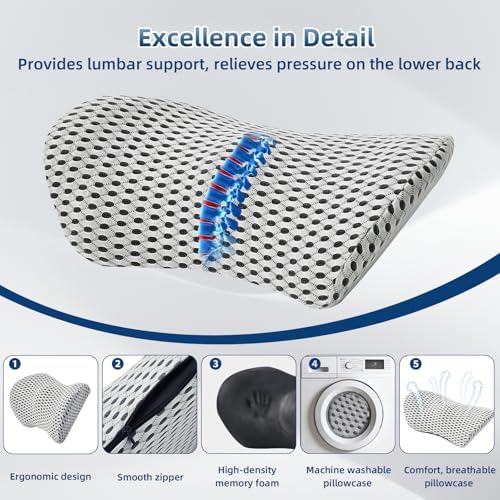Lumbar Pillow, Memory Foam Lumbar Support Pillow - Image 2