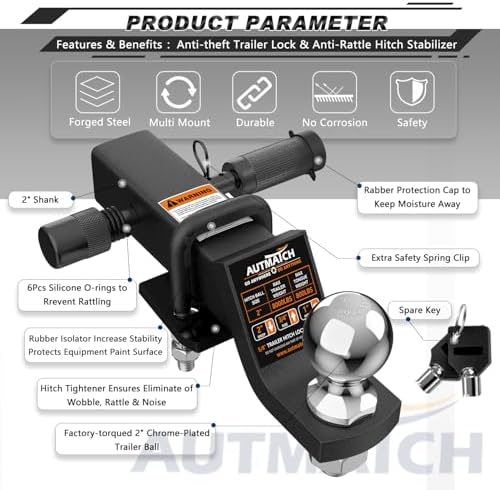 AUTMATCH Trailer Hitch Ball Mount - Image 4