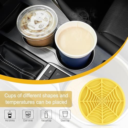 Alpmosn 4PCS Spider Web Car Cup Holders, Halloween Non-Slip Silicone Insert - Image 4