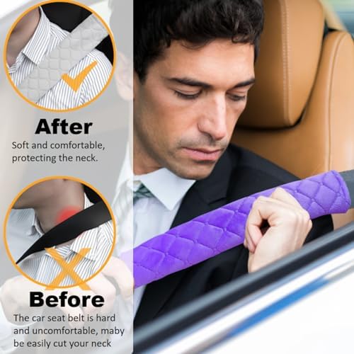 5 Pack Soft Comfort Car Seatbelt Cover Protector Pads Strap - Image 5