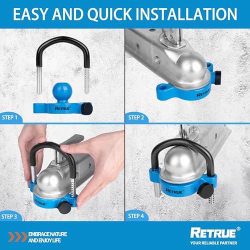 RETRUE Universal Trailer Coupler Hitch Lock, Waterproof Cover & Cap - Image 6