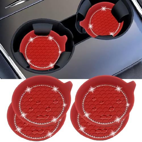 NBTEPEM 4pcs Bling Car Cup Holder Coaster, 2.75 inch Anti-Slip Shockproof by NBTEPEM