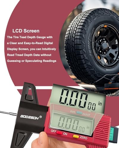 GODESON Tire Tread Depth Gauge, Digital Tire Thread Depth Gauge - Image 4