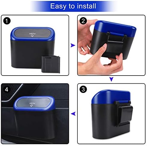 Accmor Car Trash Can with Lid, Waterproof Vehicle Trash Bin Car Dustbin Garbage - Image 4