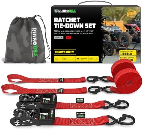 Rhino USA Heavy Duty Ratchet Tie Downs by RhinoUSAInc