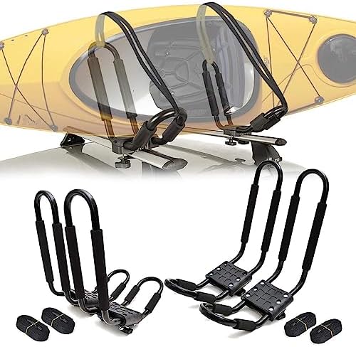 Aluminum J-Bar Rack Universal Kayak Roof Rack Canoe Boat Surf Ski Carrier Roof by fenqing-y