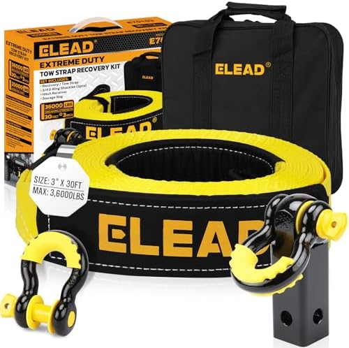 3" x 30Ft Recovery Tow Strap Heavy Duty by ELEAD