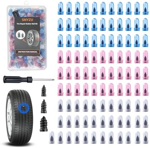 100PCS Tire Repair Rubber Nail Kit, Premium Spiral Screw-in Tire Plugs by SNYZU%E2%80%94EnhancingHomeLife