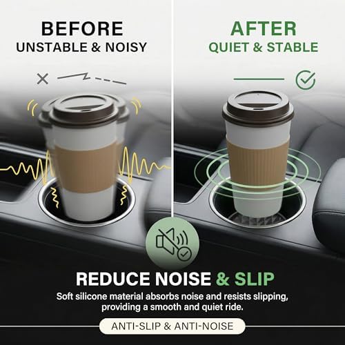 Silicone Car Coasters Set of 4, 3.15" Cup Holder Mats - Image 4