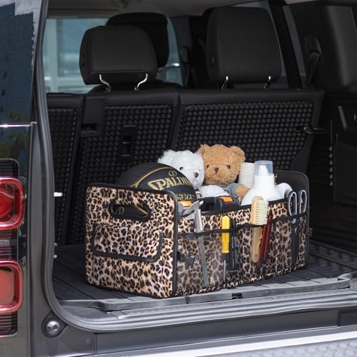 Car Trunk Organizer, Collapsible Car Organizers Storage Large Leopard Print - Image 5