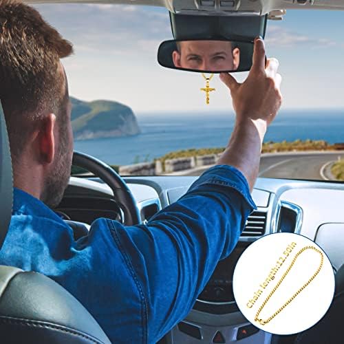 Cross Pendant for Car Rearview Mirror Charm Jesus Cross Necklace Jewelry Men - Image 3