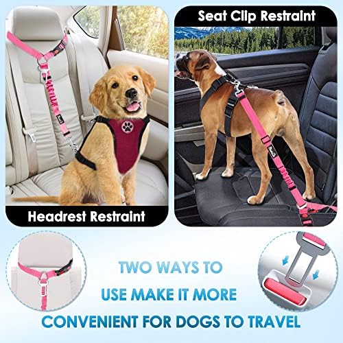 Lukovee Dog Car Seat Belt, 2 Pack, Headrest Restraint - Image 2