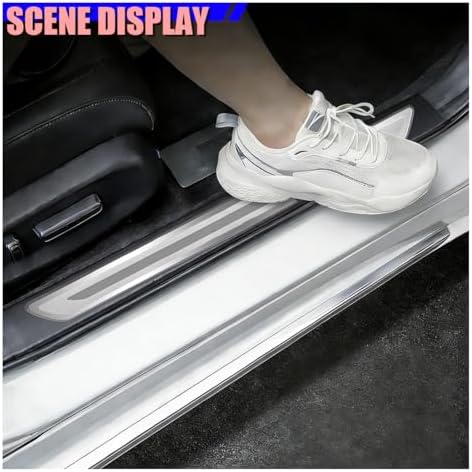 Craedli 4PCS Car Door Sill Protector, Stainless Steel Car Front & Rear Doors - Image 5