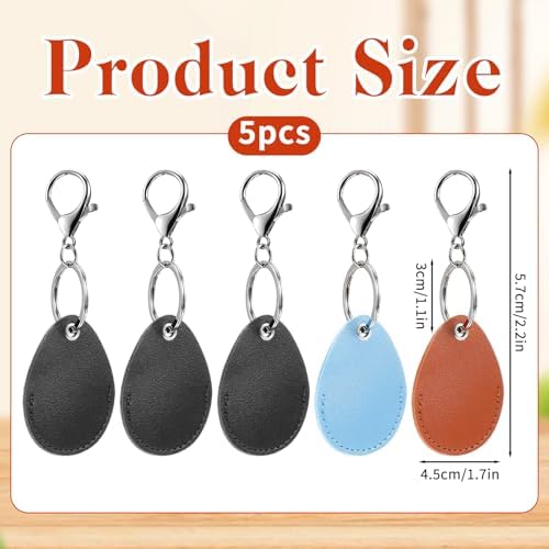 5 Pcs Key Fob Holder, PU Leather Keychain Key Holder - Image 3