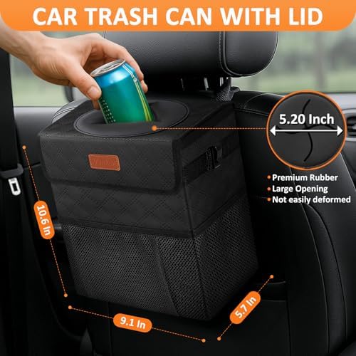 Vankor Car Trash Can with Lid Leak Proof Car Accessories - Image 2