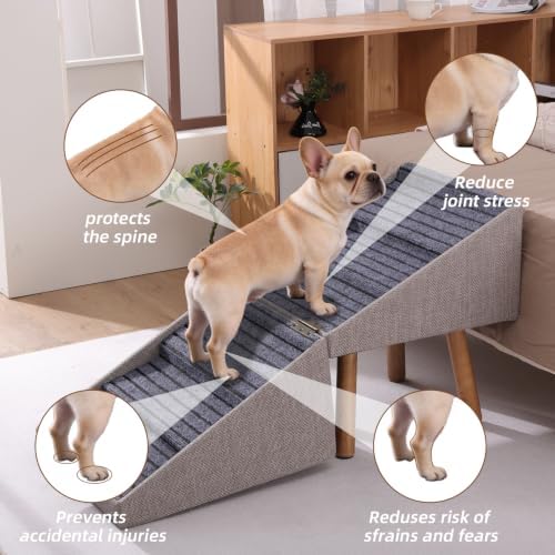 Dog Ramp for Bed Foldable Pet Stairs for High Beds 21.06" H - Image 4