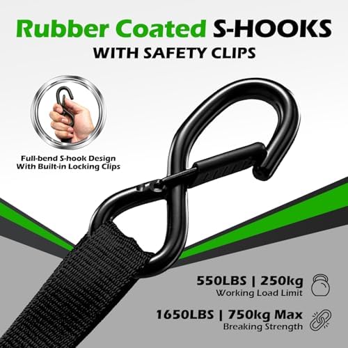 Retractable Ratchet Straps Heavy Duty Tie Down Straps -1" x 10' - Image 4