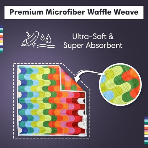 Double-Sided Microfiber Washcloths, Waffle Weave Kitchen Washcloths - Image 6