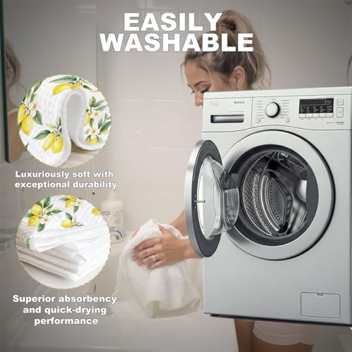2 Pcs Flower Lemon Kitchen Towels Tea Towel - Image 3