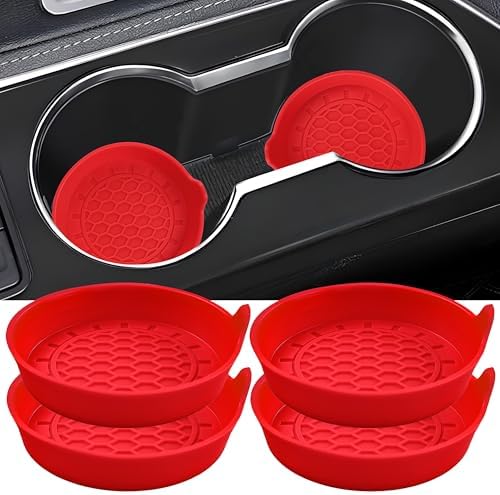 Amooca 4-Pack Spill-Proof Cup Coasters Non-Slip Car Cup Holder Inserts by Amooca