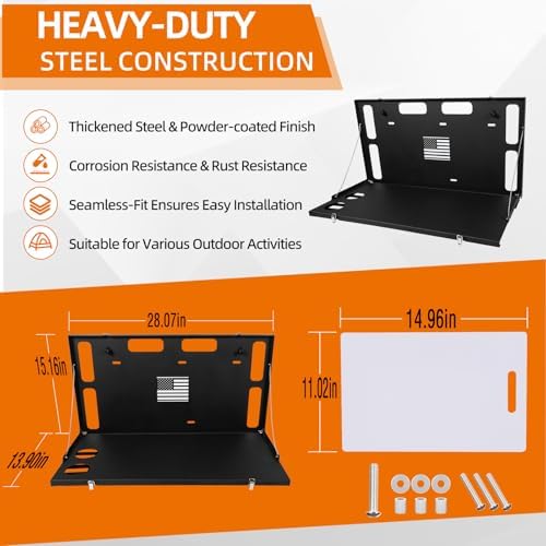Tailgate Table for Jeep Wrangler JL JLU 2018-2025, Fold Down Rear Tailgate Table - Image 7