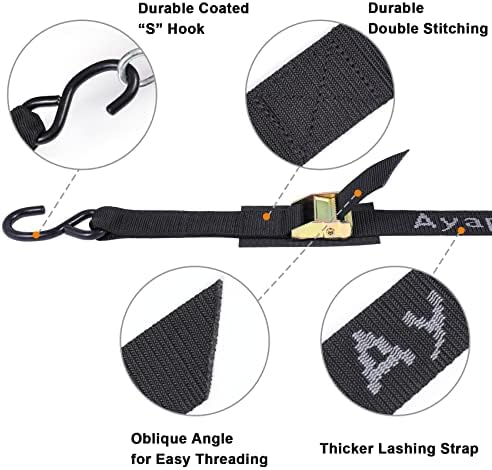 Ayaport Cam Buckle Tie Down Straps 8 feet, 4 Pack - Image 2