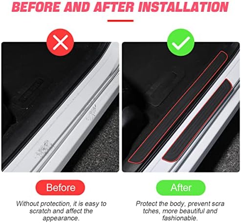 4PCS Car Door Sill Plate Protectors, Auto Door Entry Guards Sill Scuff Cover - Image 4