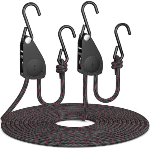 Fondwell Rope Tie Downs Small Ratchet Straps, Adjustable Grow Light Hangers by Fondwell