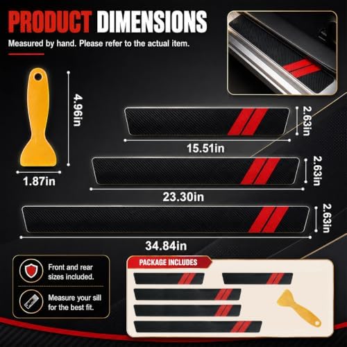6PCS Car Door Entry Guard Sticker, Car Door Sill Protector - Image 2