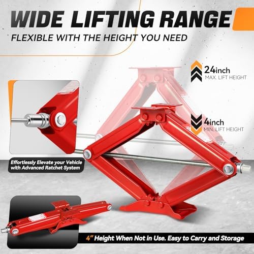 Auto Dynasty 2.5Ton Scissor Jacks 4 Pack, RV Stabilizer Leveling Scissor Car - Image 3